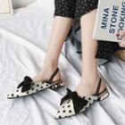 Bow-accent Polka Dot Pointed Slingback Pumps