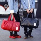 Applique Faux-leather Carryall Bag