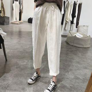 Straight-cut Cropped Linen Pants