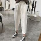 Straight-cut Cropped Linen Pants