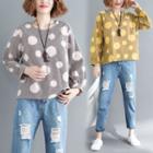 Long-sleeve Dotted Striped Top