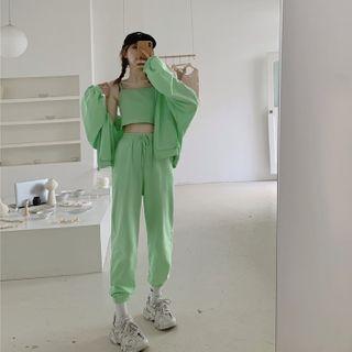 Zip Hoodie / Cropped Camisole Top / Sweatpants