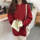 Letter Embroidery Oversized Hoodie