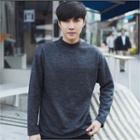 Mock-neck Brushed-fleece Lined Top