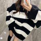 Striped Sweater Stripe - Black&white - One Size