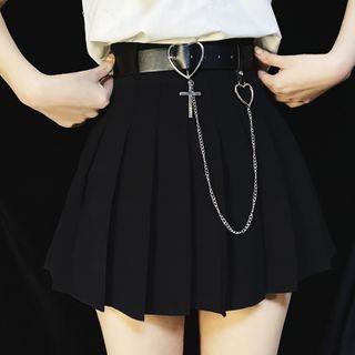 Pleated Skirt With Belt
