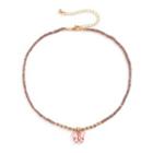 Butterfly Pendant Beaded Necklace Gold - One Size
