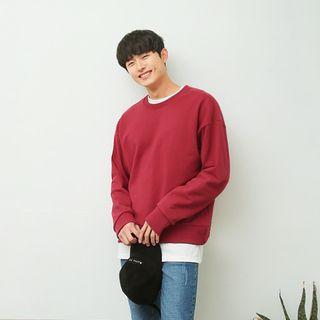 Lettering-patch Colored Sweatshirt