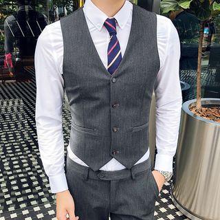 Dual-pocket Buttoned Vest