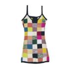 Check Spaghetti Strap Knit Dress / Knit Camisole