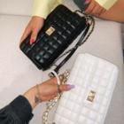 Twist-lock Quilted Flap Cross Bag
