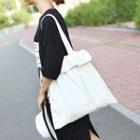 Ruffle Trim Canvas Tote