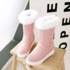 Furry Trim Quilted Snow Boots