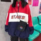 Color Block Oversize Pullover Red - One Size