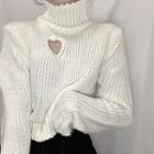Turtle-neck Cut Out Knit Sweater