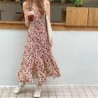 Floral Sleeveless Dress Red - One Size