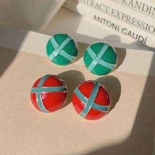 Cross Disc Glaze Earring