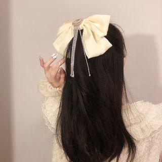 Embellished Bow Fabric Hair Clip