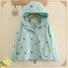 Hooded Printed Drawstring Jacket