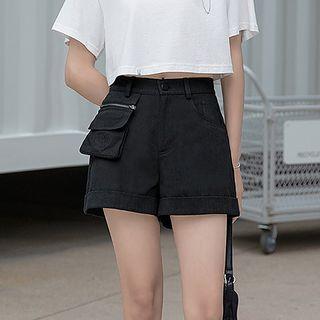Japanese Character Embroidered Jumper Shorts