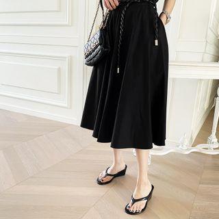 Flared Midi Culottes Black - One Size