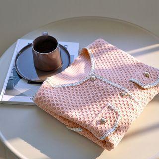 Contrast-trim Beehive Cardigan