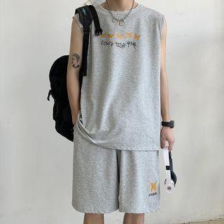 Butterfly Printed Tank Top + Butterfly Printed Sweatshorts