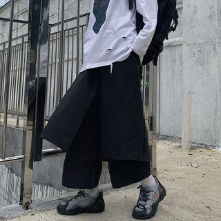Layered Cropped Wide-leg Pants