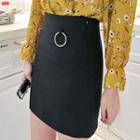 Zip-side Hoop-detail H-line Skirt