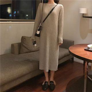 Rib Knit Midi Sweater Dress