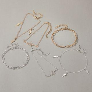 Set Of 3: Rhinestone / Alloy Lightning Bracelet (assorted Designs)