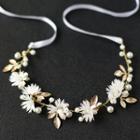 Wedding Faux Pearl Flower Headpiece Hair Band - One Size