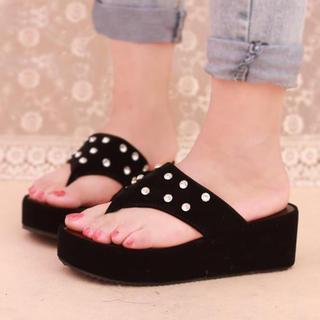Rhinestone Platform Flip-flops