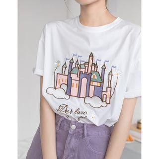 Castle Embroidered Short-sleeve T-shirt