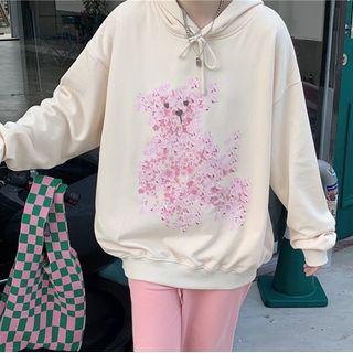 Flower Print Oversized Hoodie