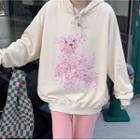 Flower Print Oversized Hoodie