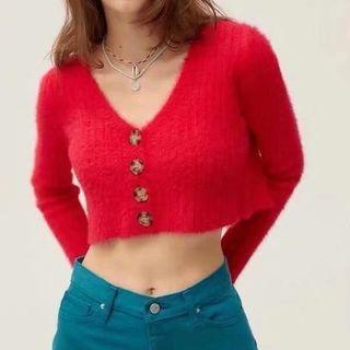 V-neck Button-through Cardigan