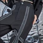 High Waist Bow Accent Wide Leg Pants