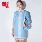 3/4-sleeve Lace Minidress