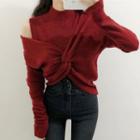 Set: Sleeveless Knit Top + V-neck Sweater