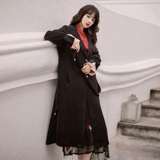 Sequined Panel Long Coat
