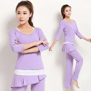 Set: 3/4-sleeve Sport T-shirt + Camisole Top + Sweatpants