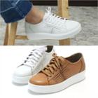 Genuine-leather Perforated Sneakers