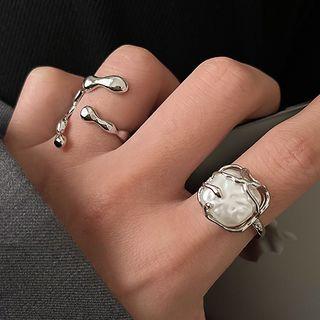Irregular Alloy Open Ring / Freshwater Pearl Alloy Open Ring