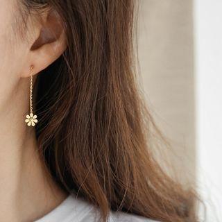 Stainless Steel Flower Dangle Earring