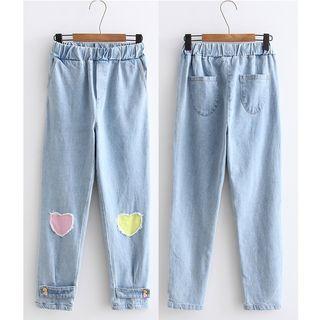 Heart Applique Harem Jeans