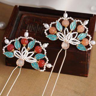 Flower Freshwater Pearl Agate Hair Stick (various Designs)