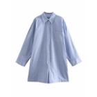 Long-sleeve Plain Shirt Romper