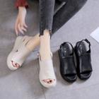 Platform Wedge Heel Slingback Sandals