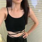 Tie-strap Tank Top / Cropped Short-sleeve Top